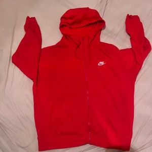 Red Nike full zip hoodie, Comfortable, great condition